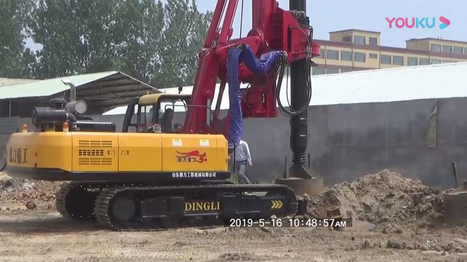 山东凤凰联盟DR150现场为四川客户演示筒钻打桩